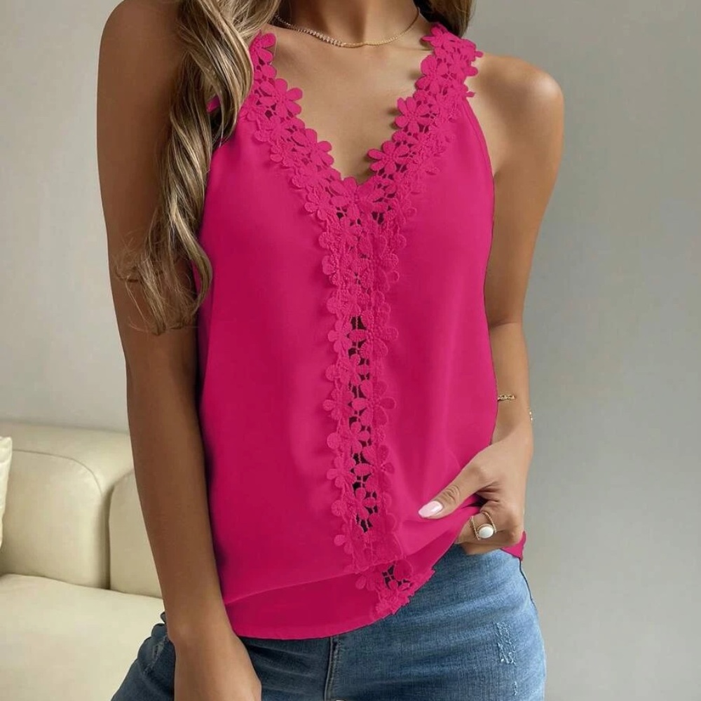 Boho Floral Lace Cami Top - Picture 8 of 8